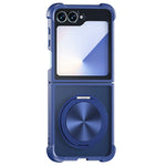 For Samsung Galaxy Z Flip7 FE 5G / Z Flip6 5G / Flip5 5G Magnetic Case CD Texture Kickstand Shockproof TPU + PC Phone Cover