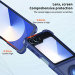 For Samsung Galaxy Z Flip7 FE 5G / Z Flip6 5G / Flip5 5G Magnetic Case CD Texture Kickstand Shockproof TPU + PC Phone Cover