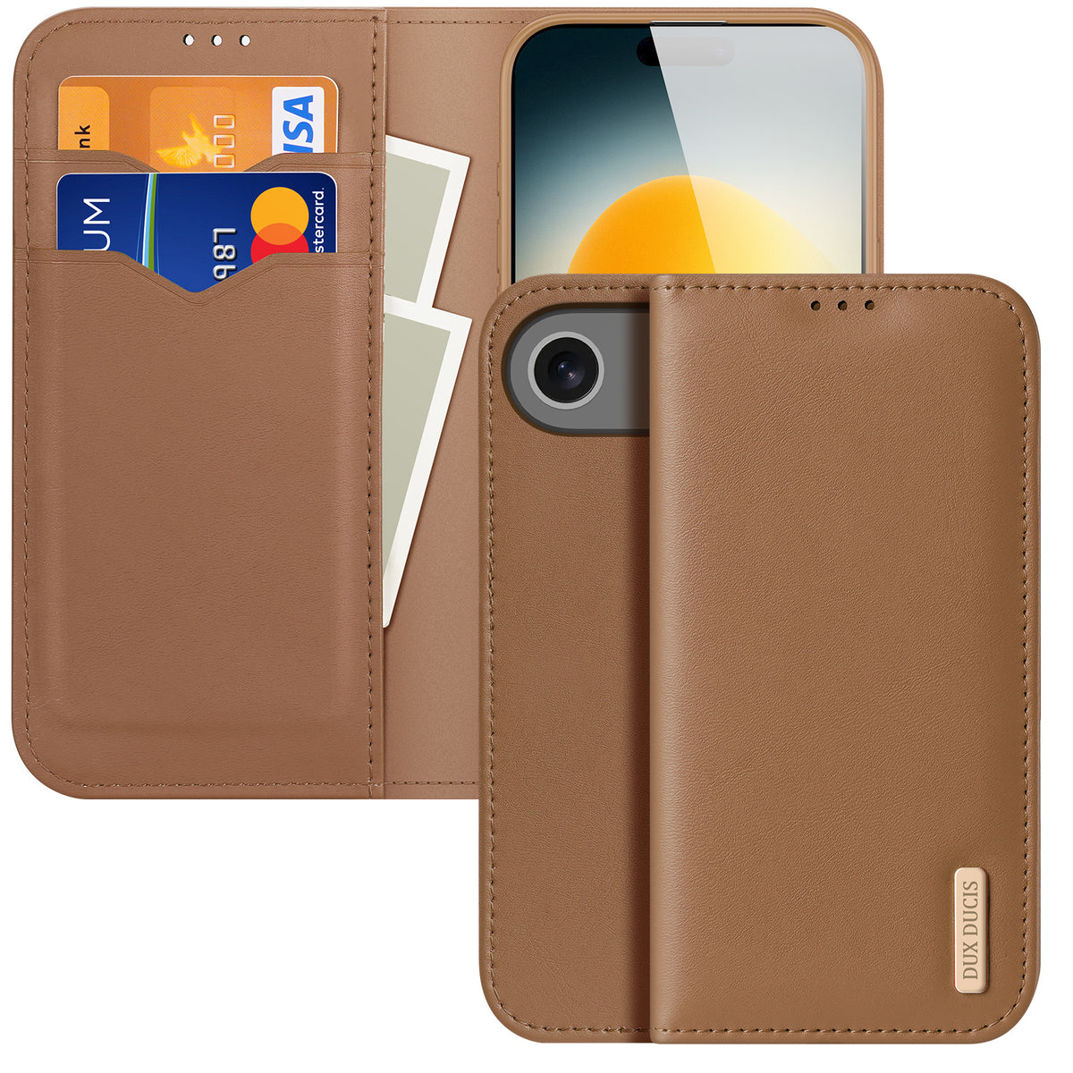 DUX DUCIS For iPhone Air Case  Hivo Series Cowhide Leather RFID Blocking Wallet Stand Flip Phone Cover
