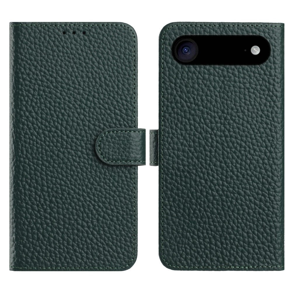 For iPhone Air Case Wallet Stand Litchi Texture Genuine Cow Leather Flip Phone Cover