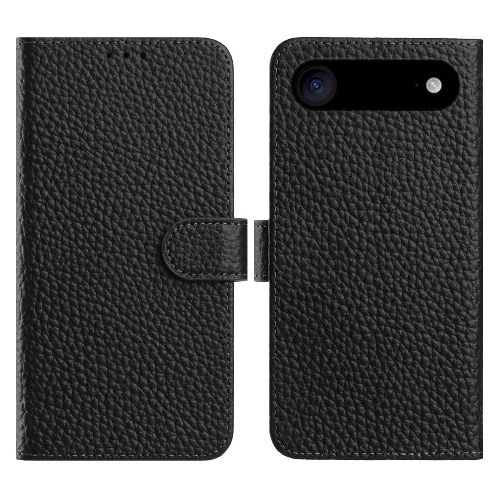 For iPhone Air Case Wallet Stand Litchi Texture Genuine Cow Leather Flip Phone Cover