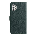 Til Samsung Galaxy A13 4G Etui Pung Stand Litchi Tekstur Ægte Koskind Læder Flip Telefon Cover