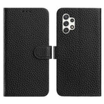 Til Samsung Galaxy A13 4G Etui Pung Stand Litchi Tekstur Ægte Koskind Læder Flip Telefon Cover