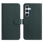 Til Samsung Galaxy A37 5G / A36 5G etui tegnebog stand litchi tekstur ægte okselæder flip telefoncover