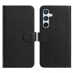 Til Samsung Galaxy A37 5G / A36 5G etui tegnebog stand litchi tekstur ægte okselæder flip telefoncover