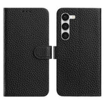 Samsung Galaxy S23+ Plånboksfodral i äkta nötläder med fällbara flipfodral