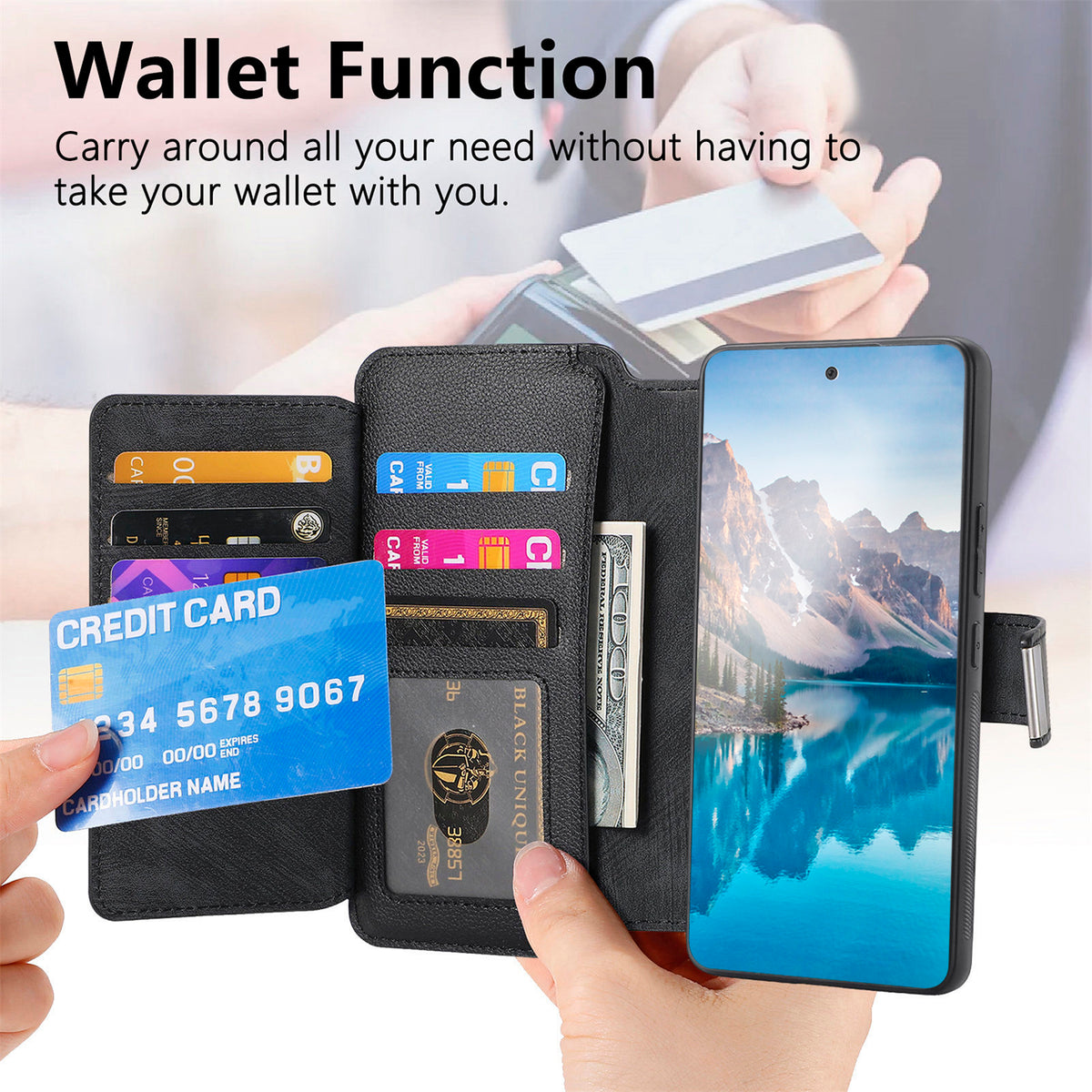 CASENEO För Honor X9c 5G / Honor Magic7 Lite 5G / Honor X60 Pro 5G Skal MW-02 Avtagbart Magnetiskt Läderfodral med Flipfunktion