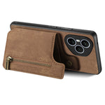 For Honor 400 Pro 5G (Global) Case with Zipper Card Holder Retro Leather TPU Phone Cover