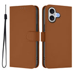 For iPhone 17 Case Solid Color Wallet Leather Phone Cover with Strap