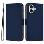 For iPhone 17 Case Solid Color Wallet Leather Phone Cover with Strap