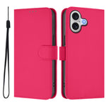 For iPhone 17 Case Solid Color Wallet Leather Phone Cover with Strap