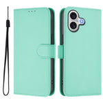 For iPhone 17 Case Solid Color Wallet Leather Phone Cover with Strap