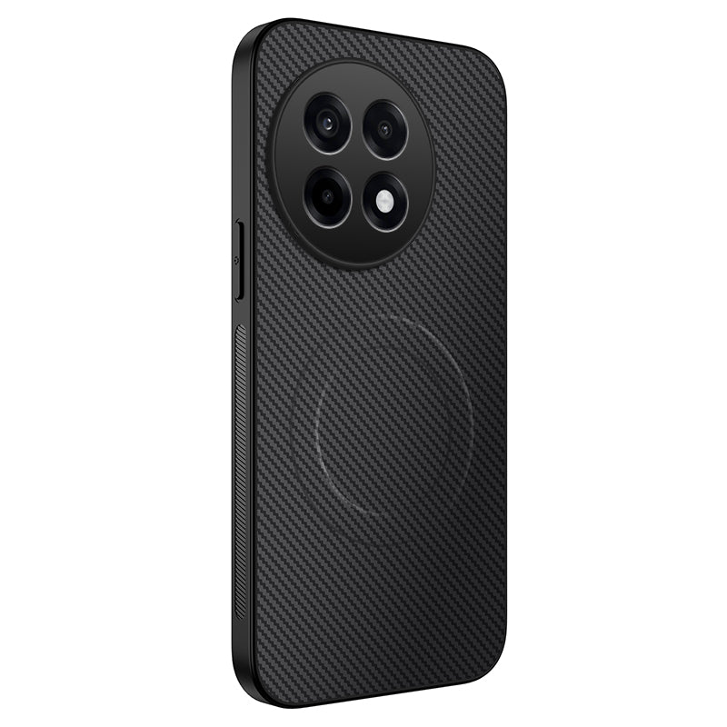 WANLONFENG magnetisk cover til OnePlus Ace 5 5G / OnePlus 13R 5G TQ-serien med kulfibertekstur, PC- og TPU-mobilcover