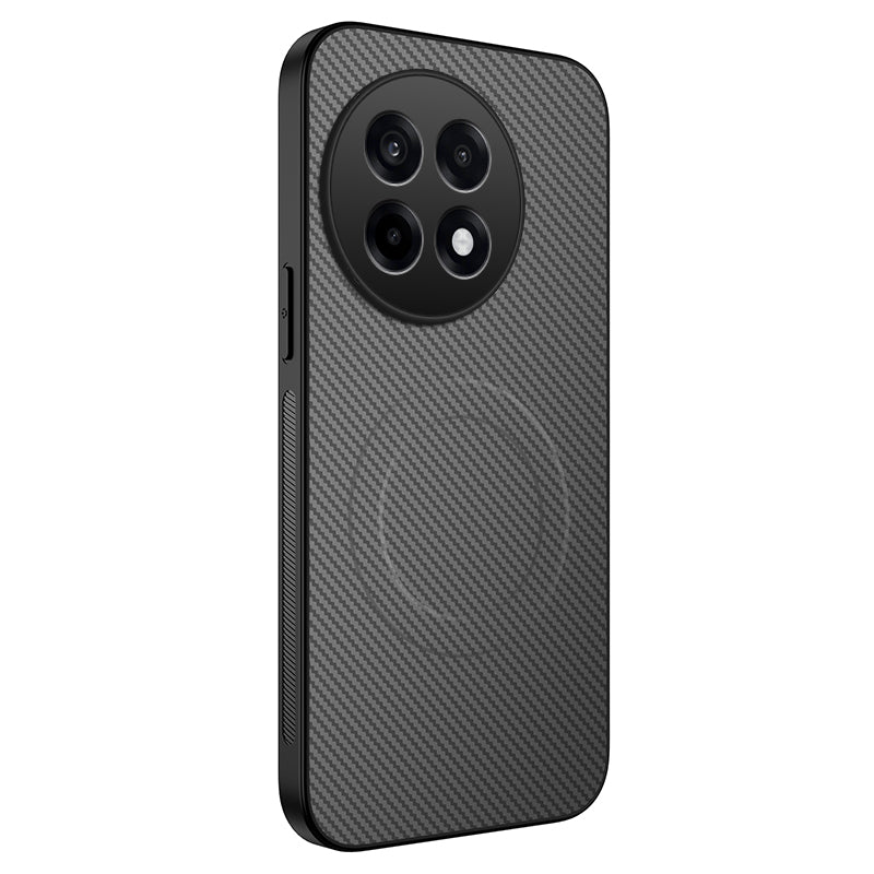 WANLONFENG magnetisk cover til OnePlus Ace 5 5G / OnePlus 13R 5G TQ-serien med kulfibertekstur, PC- og TPU-mobilcover