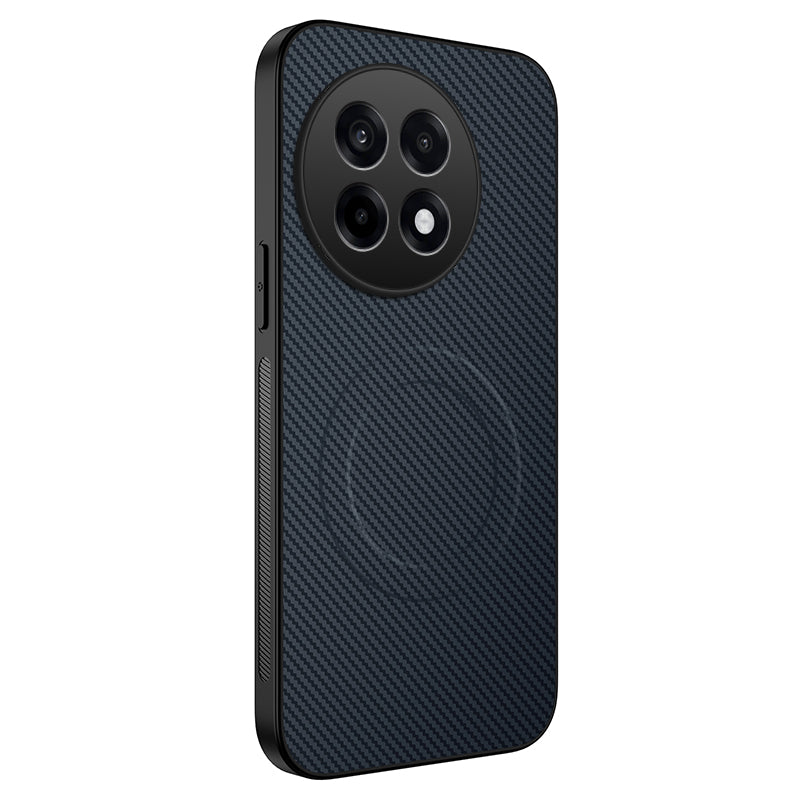 WANLONFENG magnetisk cover til OnePlus Ace 5 5G / OnePlus 13R 5G TQ-serien med kulfibertekstur, PC- og TPU-mobilcover