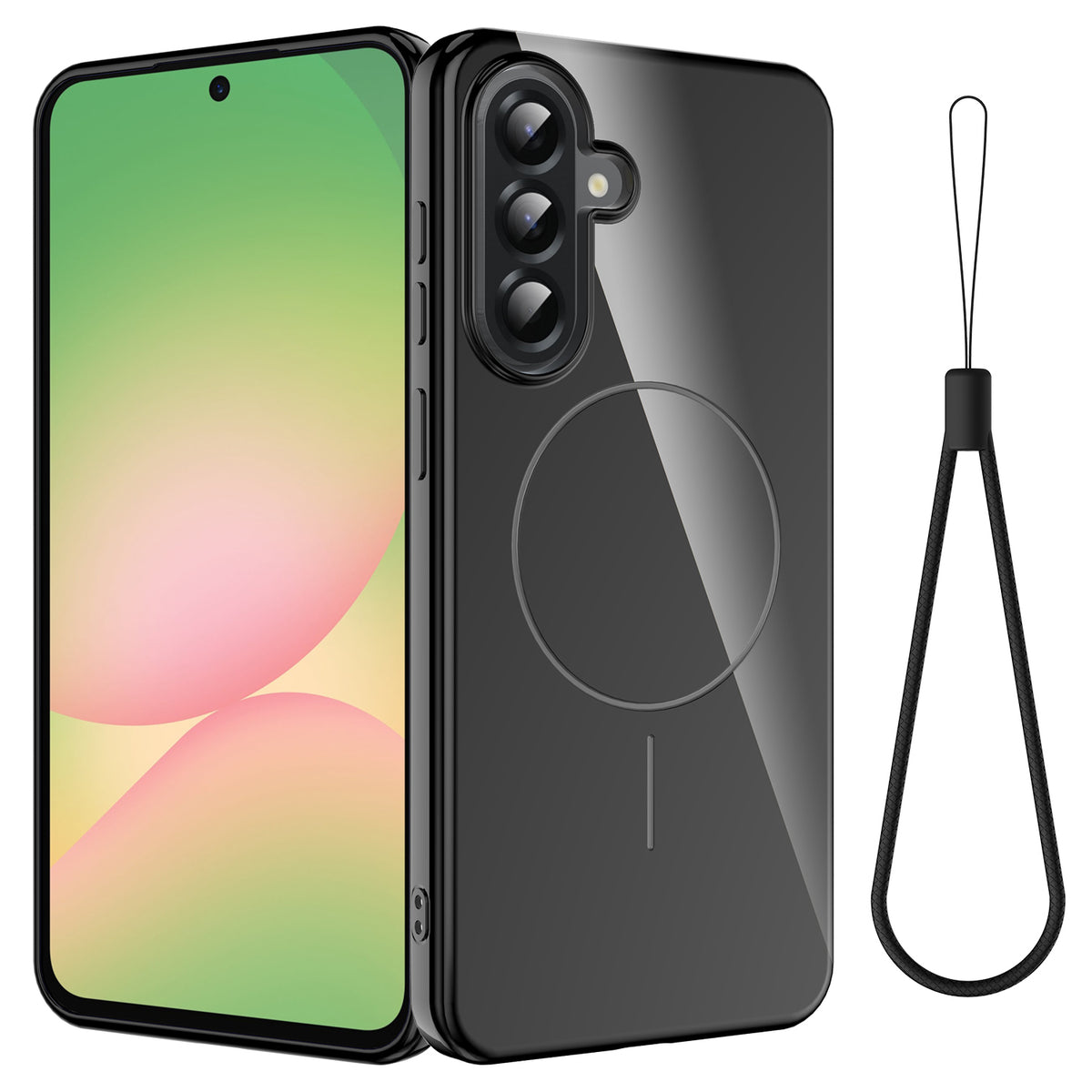 Samsung Galaxy M17 5G / F17 5G / A18 4G / A18 5G / A17 5G / A17 4G Magnetiskt skal TPU mobilbaksida med rem
