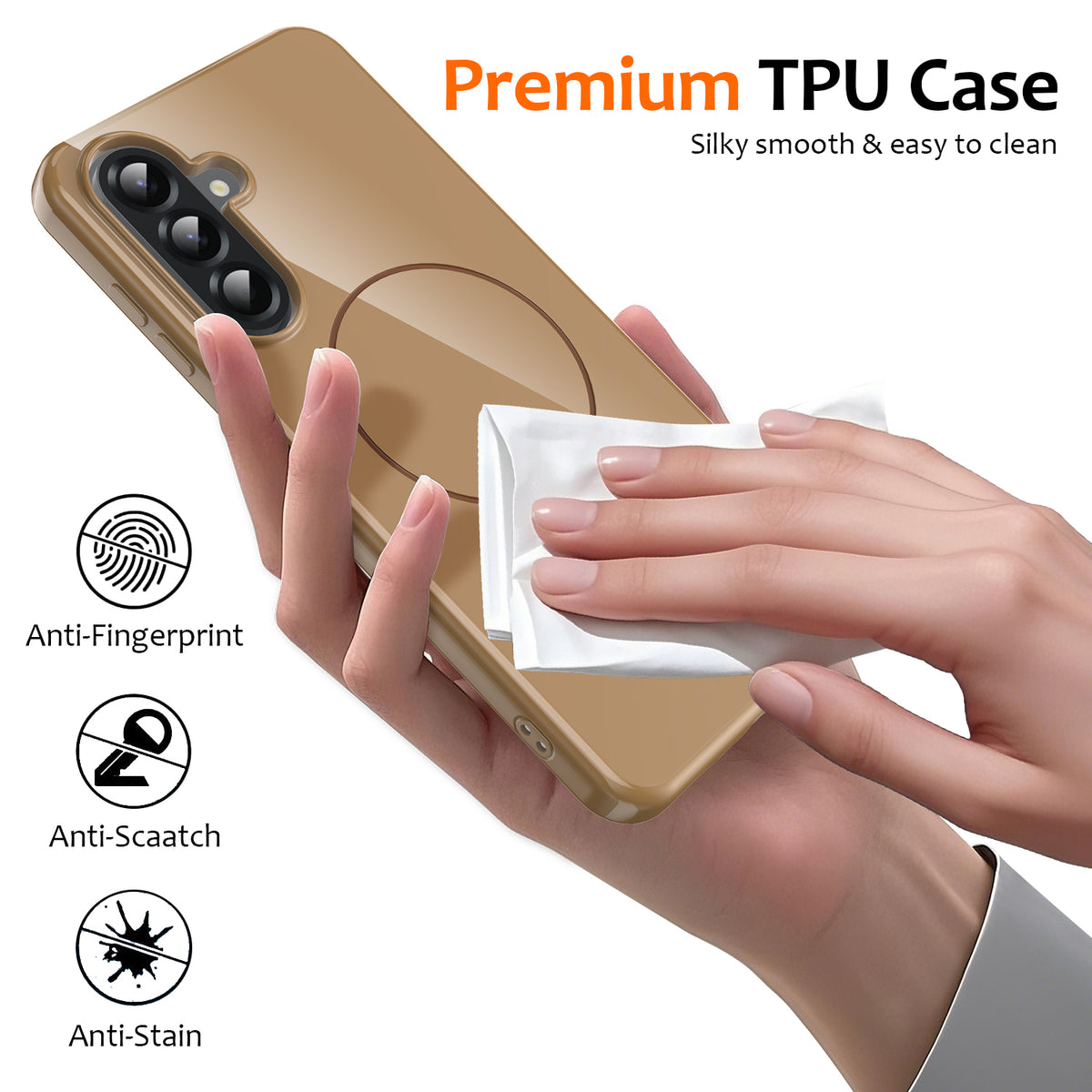 Samsung Galaxy M17 5G / F17 5G / A18 4G / A18 5G / A17 5G / A17 4G Magnetiskt skal TPU mobilbaksida med rem
