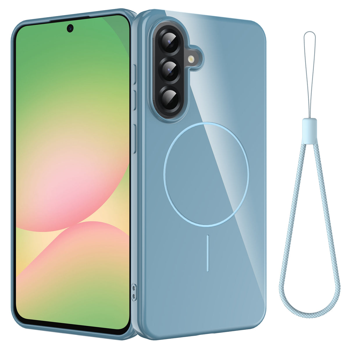 Samsung Galaxy M17 5G / F17 5G / A18 4G / A18 5G / A17 5G / A17 4G Magnetiskt skal TPU mobilbaksida med rem