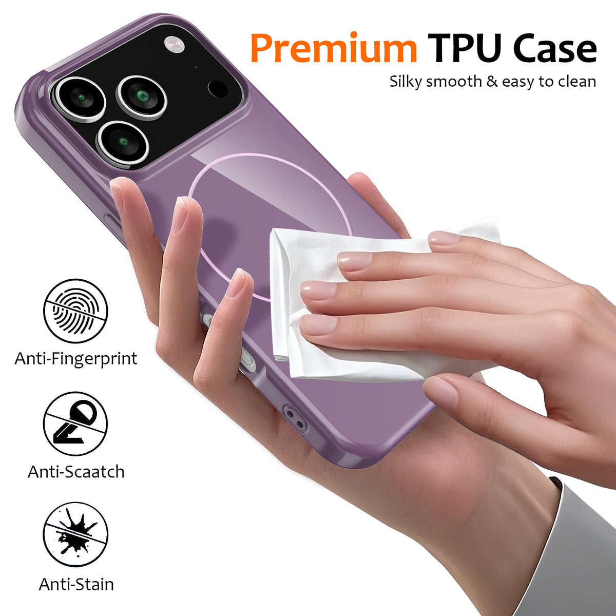For iPhone 18 Pro / 17 Pro Magnetic Case Compatible with MagSafe TPU Phone Back Cover with Lanyard