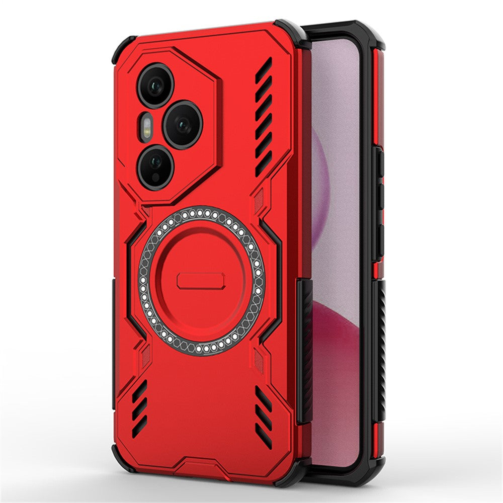 For Honor 400 Pro 5G (Global) Magnetisk Cover Sommerfugl Rustning Hul Varmeafledning PC + TPU Telefoncover