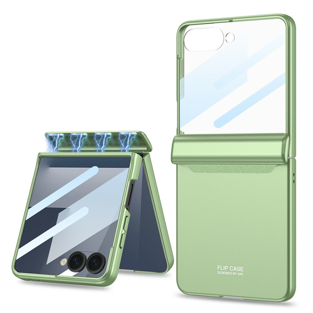 GKK For Samsung Galaxy Z Flip7 5G Case with Clear Screen Film Magnetic Hinge Protection Phone Cover