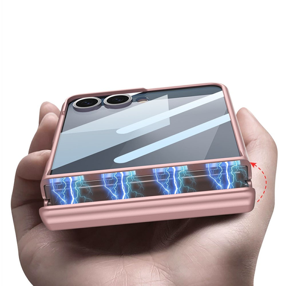 GKK For Samsung Galaxy Z Flip7 5G Case with Clear Screen Film Magnetic Hinge Protection Phone Cover
