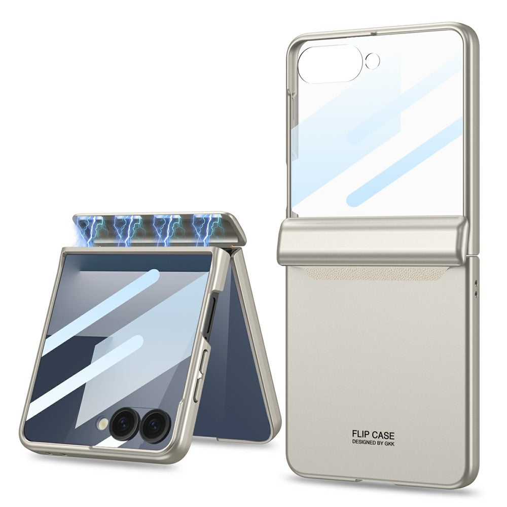 GKK For Samsung Galaxy Z Flip7 5G Case with Clear Screen Film Magnetic Hinge Protection Phone Cover