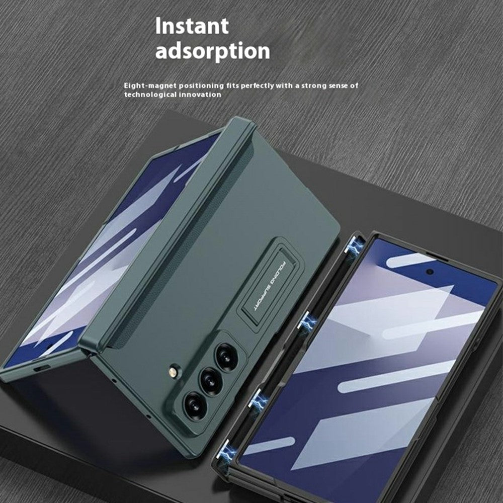 GKK til Samsung Galaxy Z Fold7 5G-cover med klar skærmfilm, magnetisk hængsel og støttefod