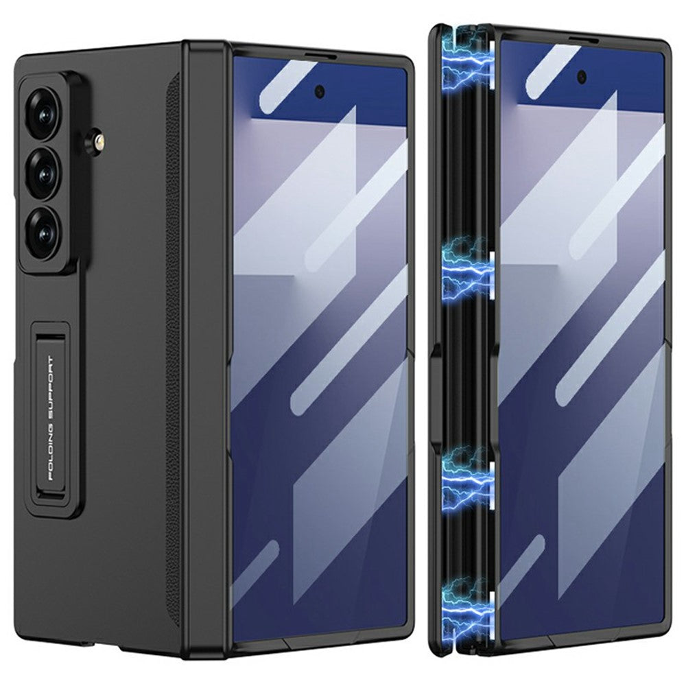 GKK til Samsung Galaxy Z Fold7 5G-cover med klar skærmfilm, magnetisk hængsel og støttefod