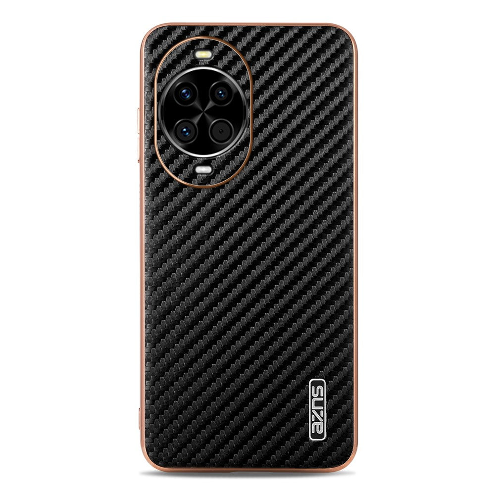AZNS För Huawei Nova 14 5G Skal Elektroplätering Kolfiberstruktur PU + TPU mobilskal