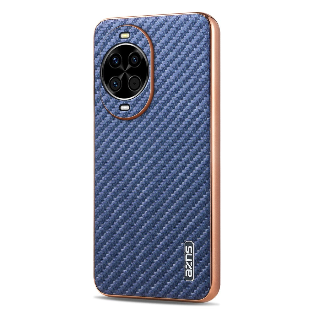 AZNS För Huawei Nova 14 5G Skal Elektroplätering Kolfiberstruktur PU + TPU mobilskal