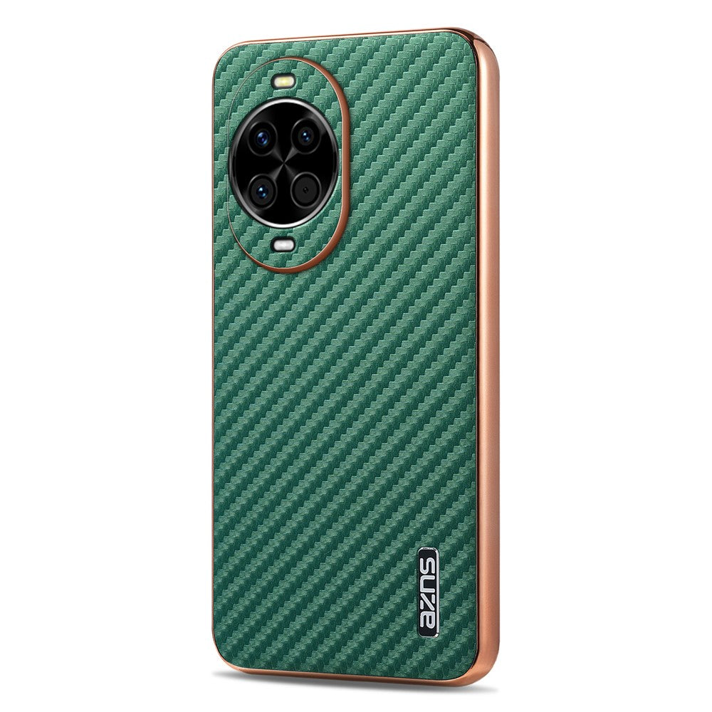 AZNS For Huawei nova 14 5G Case Electroplating Carbon Fiber Texture PU + TPU Phone Cover