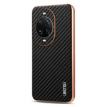 AZNS For Huawei nova 14 Pro 5G Case Electroplating Carbon Fiber Texture PU + TPU Phone Cover