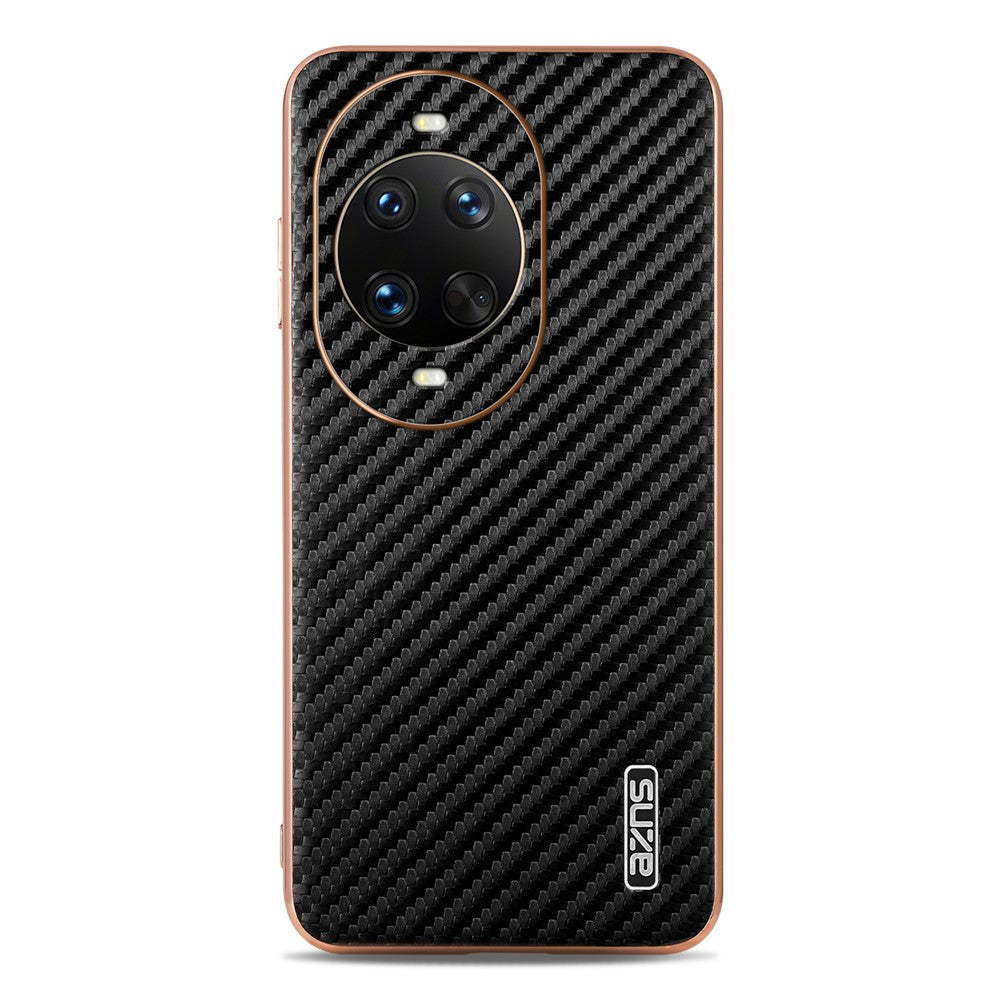AZNS-skal til Huawei Nova 14 Pro 5G, galvaniseret, med kulfiberstruktur, PU + TPU-mobilskal