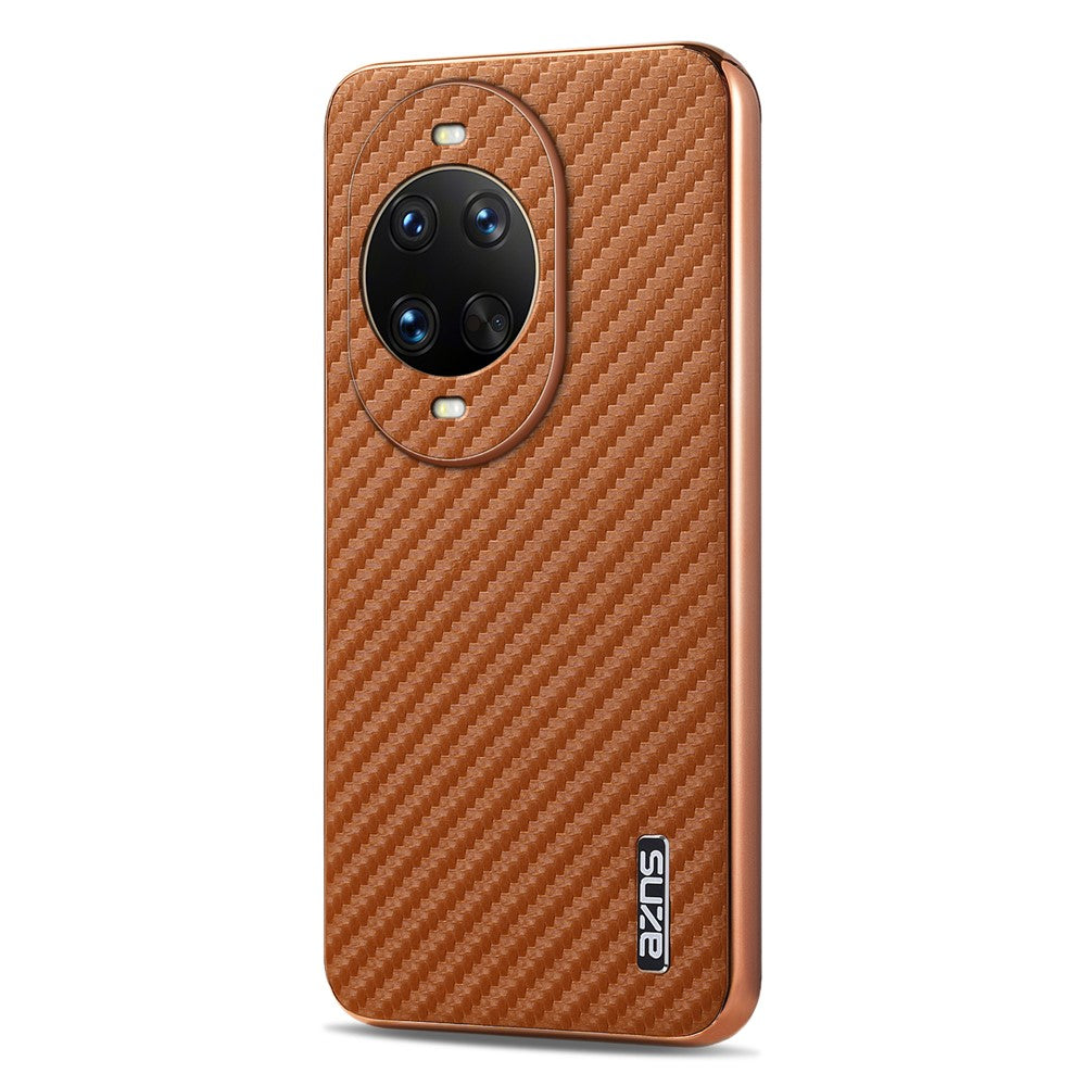 AZNS For Huawei nova 14 Pro 5G Case Electroplating Carbon Fiber Texture PU + TPU Phone Cover