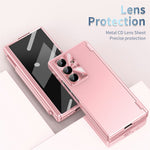 Til Samsung Galaxy Z Fold7 5G etui Dual Hinge Galvaniseret PC telefoncover med hærdet glasfilm / stylus