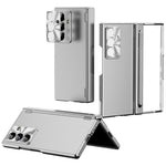 Til Samsung Galaxy Z Fold7 5G etui Dual Hinge Galvaniseret PC telefoncover med hærdet glasfilm / stylus