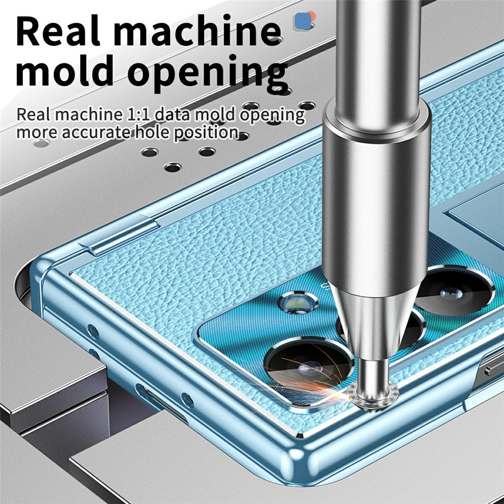 For Samsung Galaxy Z Fold7 5G Case Hinge Protection PU + PC Phone Cover with Tempered Glass Film / Stylus
