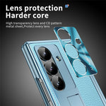 For Samsung Galaxy Z Fold7 5G Case Hinge Protection PU + PC Phone Cover with Tempered Glass Film / Stylus