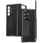 For Samsung Galaxy Z Fold7 5G Case Hinge Protection PU + PC Phone Cover with Tempered Glass Film / Stylus