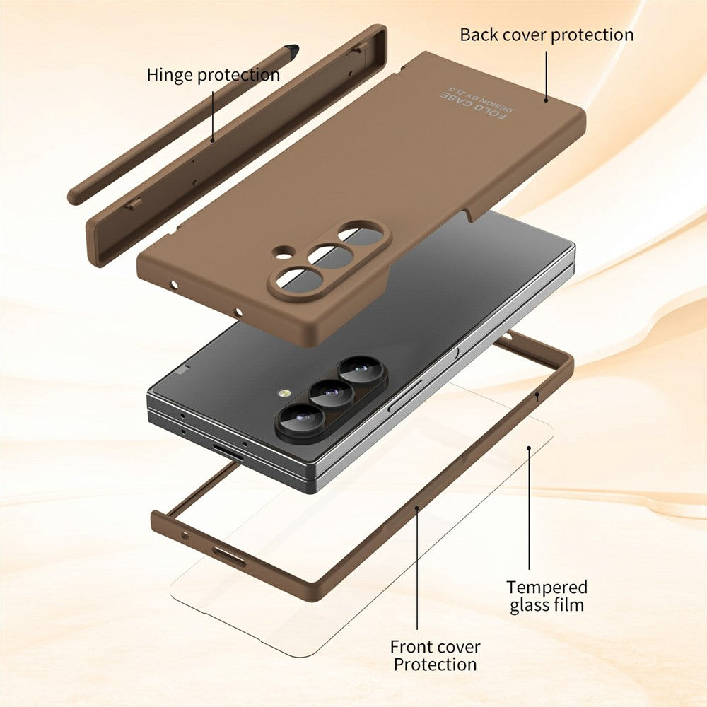 Til Samsung Galaxy Z Fold7 5G Etui Sammenklappeligt PC Telefoncover med Stylus / Hærdet Glasfilm
