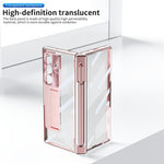 For Samsung Galaxy Z Fold7 5G Case Magnetic Hinge Electroplated PC Phone Cover with Tempered Glass Film / Stylus