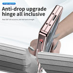 For Samsung Galaxy Z Fold7 5G Case Magnetic Hinge Electroplated PC Phone Cover with Tempered Glass Film / Stylus