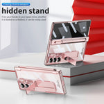 For Samsung Galaxy Z Fold7 5G Case Magnetic Hinge Electroplated PC Phone Cover with Tempered Glass Film / Stylus