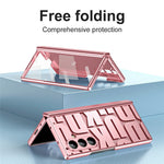 For Samsung Galaxy Z Fold7 5G Case Electroplating PC Phone Cover with Tempered Glass Film