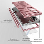 For Samsung Galaxy Z Fold7 5G Case Electroplating PC Phone Cover with Tempered Glass Film