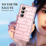For Samsung Galaxy Z Fold7 5G Case Electroplating PC Phone Cover with Tempered Glass Film