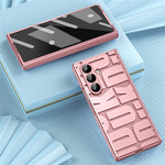 For Samsung Galaxy Z Fold7 5G Case Electroplating PC Phone Cover with Tempered Glass Film