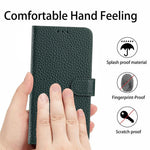 Til Honor X8c 4G Etui Pung Stand Litchi Tekstur Ægte Ko Læder Flip Telefon Cover
