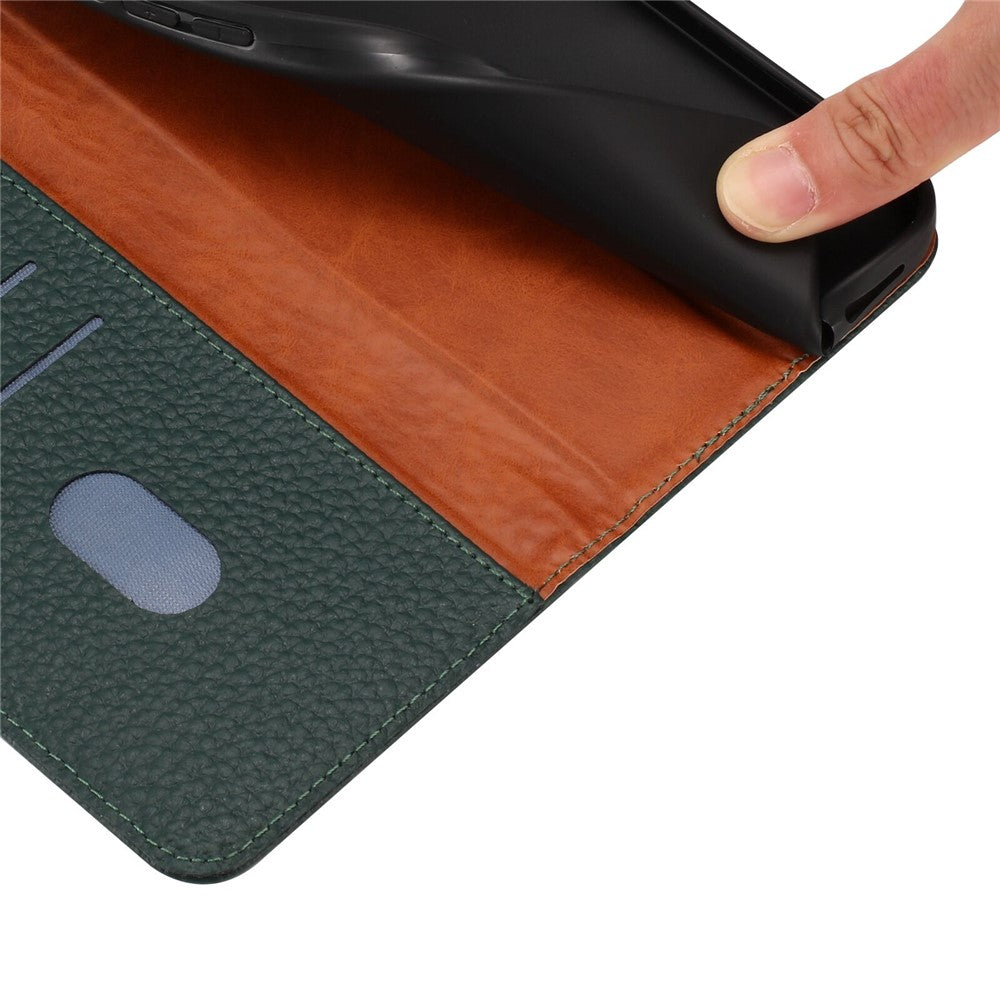 Til Honor X8c 4G Etui Pung Stand Litchi Tekstur Ægte Ko Læder Flip Telefon Cover